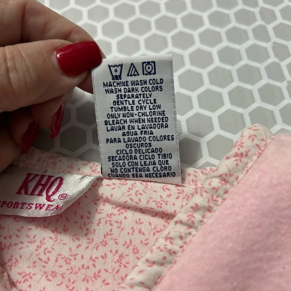KHQ 3 Piece Pink White Vest,Top & Pants with Ruffles and A Bear Theme  Size 24 M